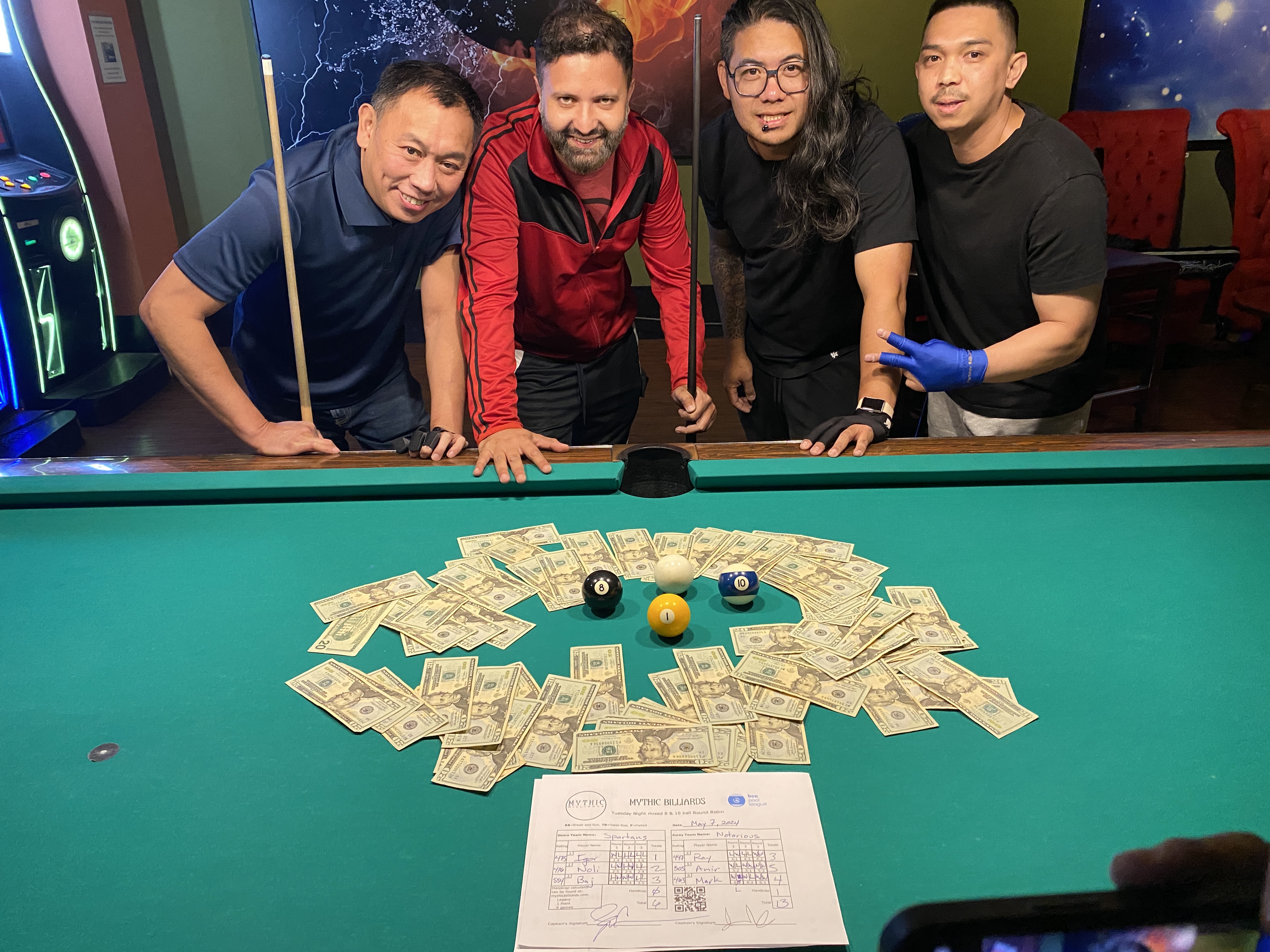 2024A Gods and Monsters Teams division 1st place winners - Notorious - Jerry Onsing, Amir Abbasi, Mark Macabuhay, Ray Soliven